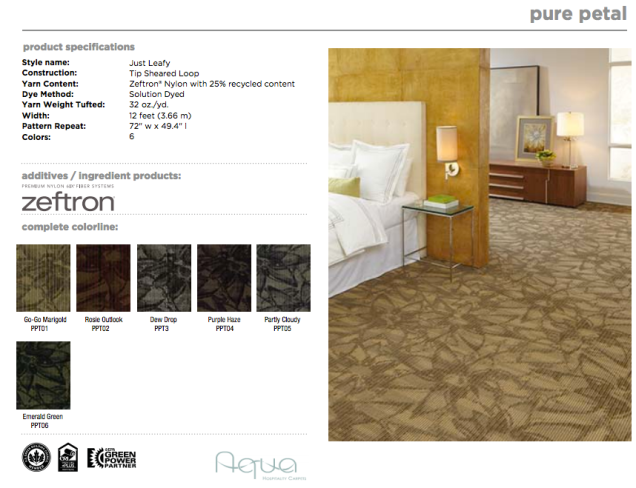 The Bloom Collection:  Pure Petal made by Aqua Hospitality with Zeftron nylon
